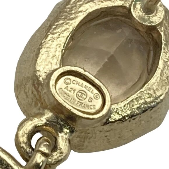 CHANEL - Gold White Hardware Fake Pearl Rhinestones Earrings 446-080725 - Picture 4 of 4